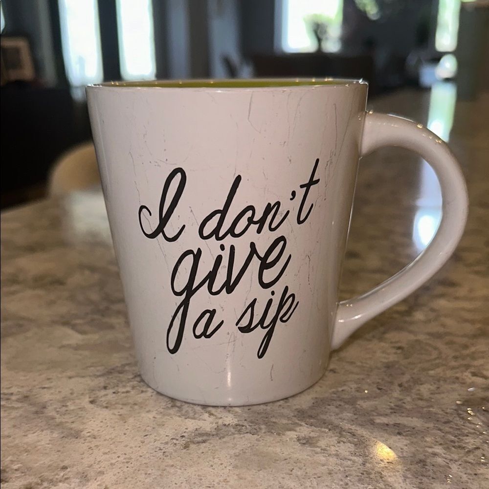 White Ceramic Mug with Black Text